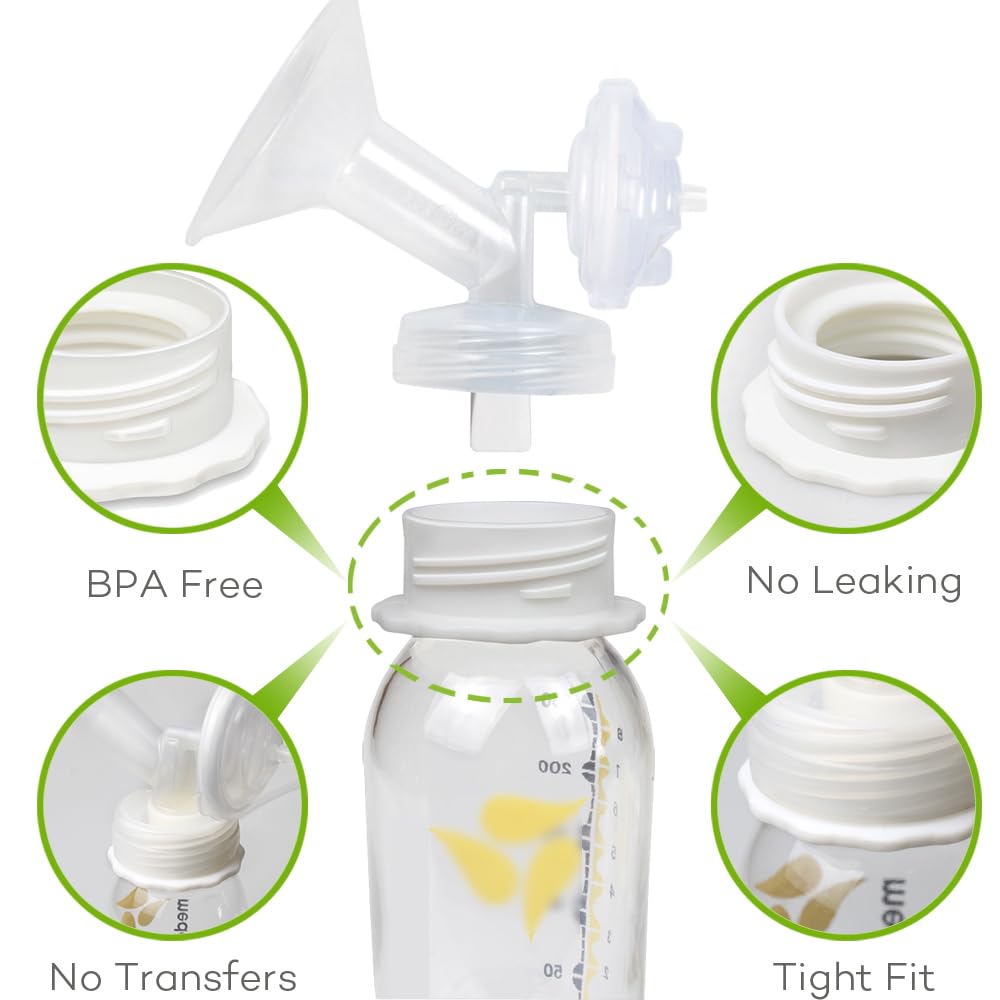 Pumpmom-Us Pump Bottle Adapter, Baby Bottle Thread Changer Converter For Spectra S1 S2 Wide Mouth Flanges To Use Standard Sized
