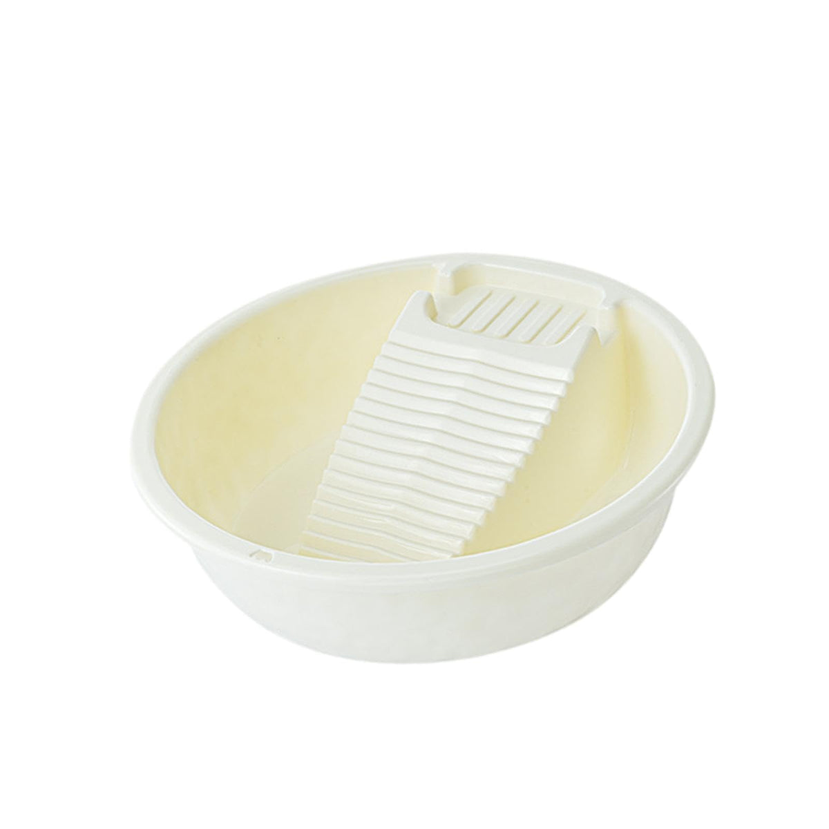 ZOOMELLA Washboard Basin Multifunction Portable Washtub for Socks Baby Diapers Indoor Round Beige Home & Garden