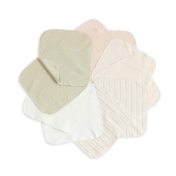 Reusable Colored Organics Baby Washcloths, Soft Absorbent Organic Cotton Washable Saliva Towel Face Wipes, Newborn Bath Face Tow