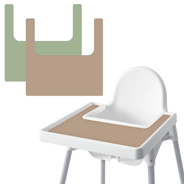 High Chair Placemat For Ikea Antilop Baby High Chair, 2 Packs Stain Resistant Non-Slip Toddler Silicone High Chair Place Mats Ea
