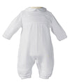 Little Things Mean A Lot Boys Cotton Knit Christening Outfit Christening Baptism Romper 12M White
