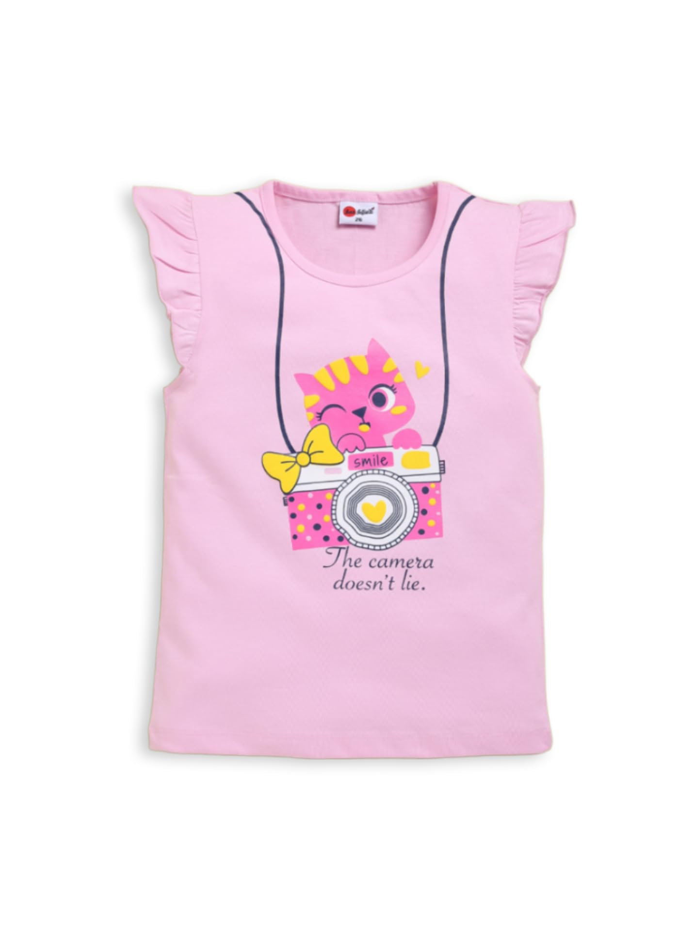 Mars Infiniti Pure Cotton Sleeveless TShirts for Girls Kids | Lightweight Breathable Summer Tops for Baby Girl | Soft Playful P