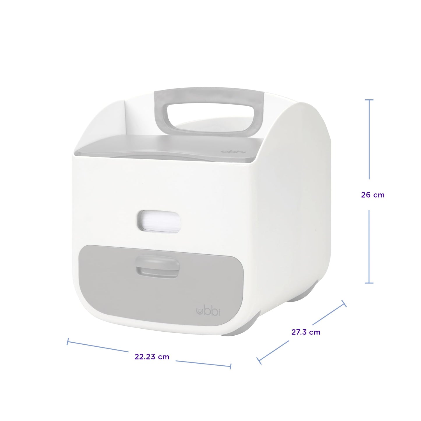Ubbi Portable Diaper Changing Station Diaper Storage Caddy Organizer With Folding Changing Mat, Stores Baby Diapers, Wipes And B