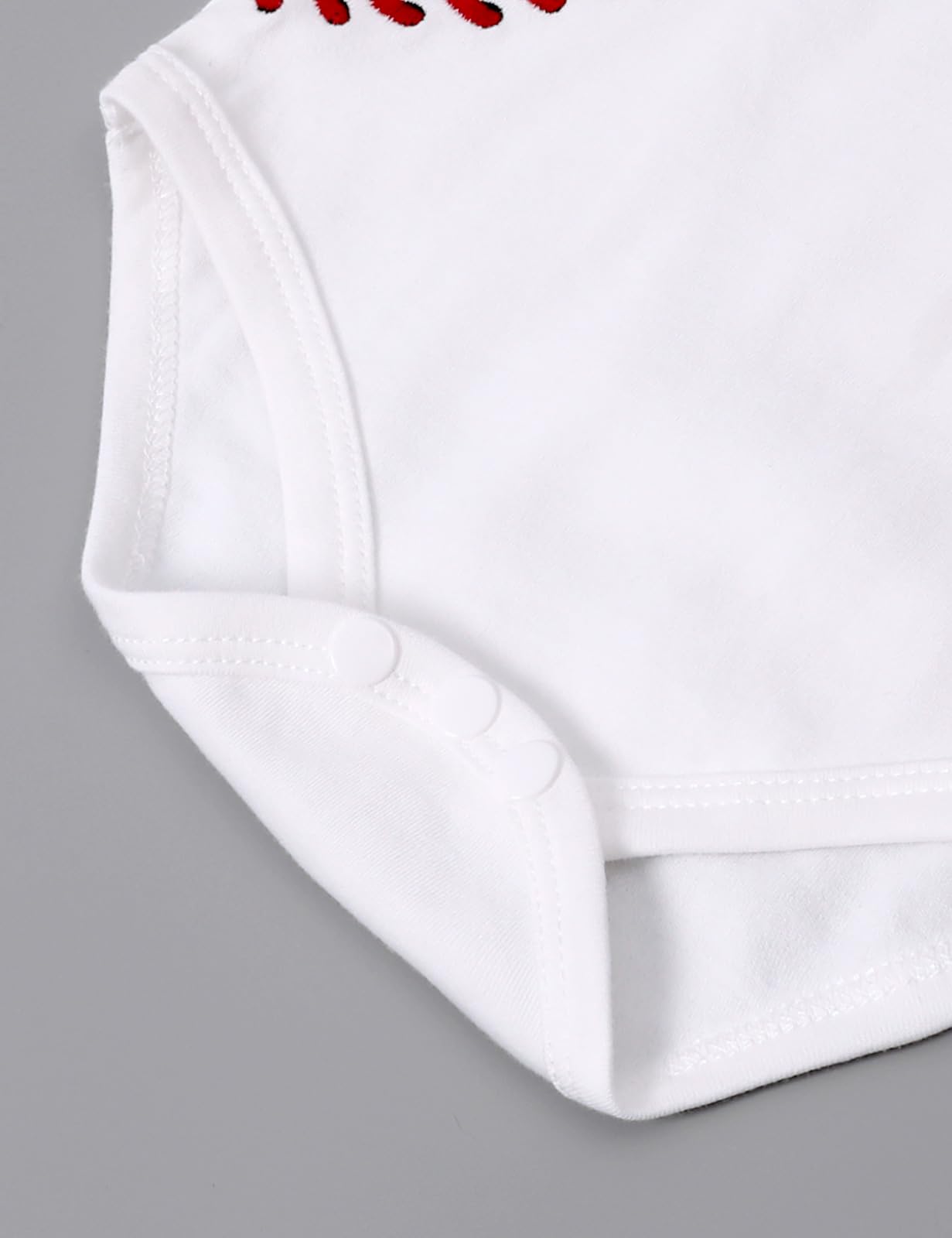 Cosland Baby Baseball Outfit Infant Boys Cotton Bodysuit, White, 0-3 Months