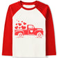 Cm-Kid Boys Girls Valentine'S Day Long Sleeve T-Shirt 2T-7Y Red Heart Truck Pattern