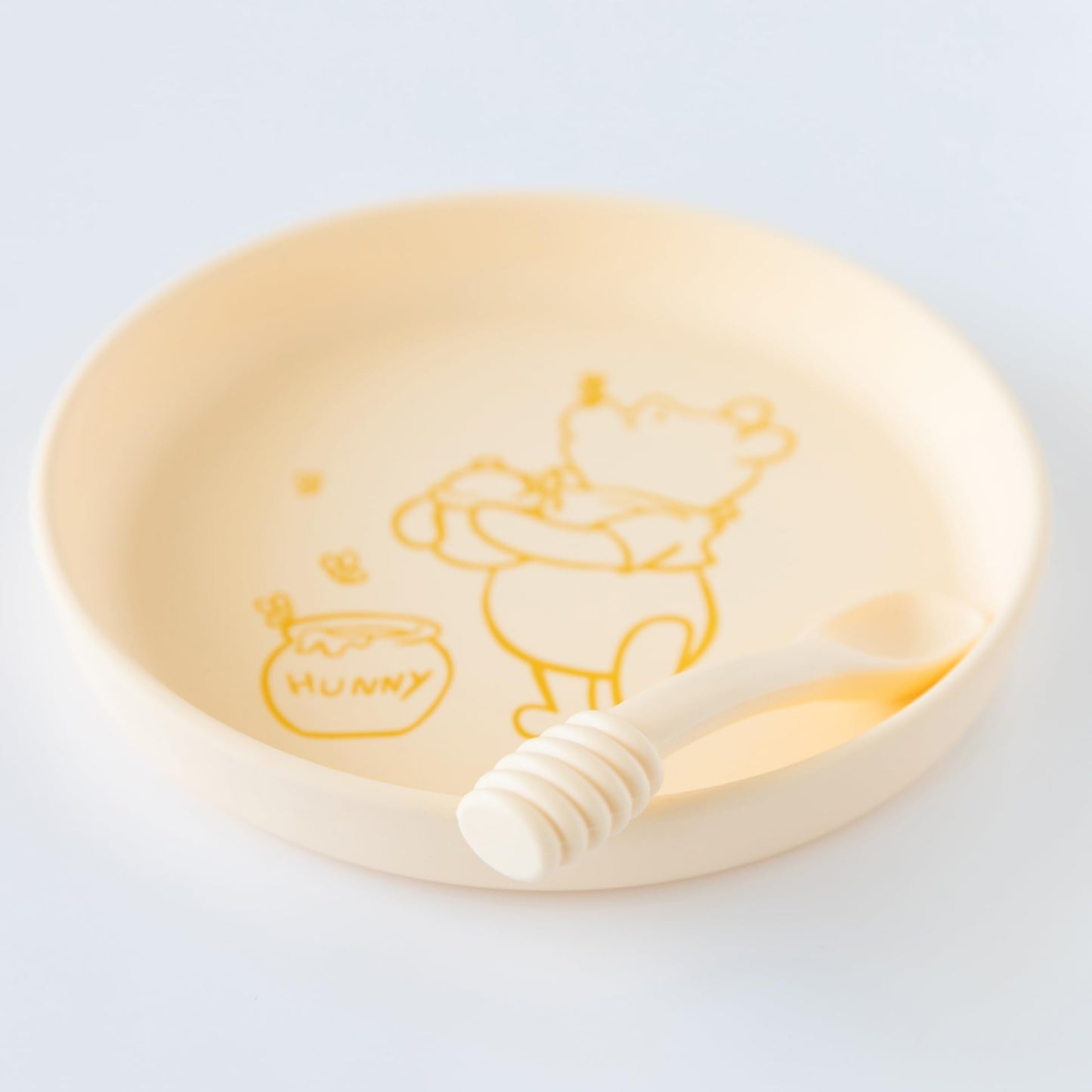 Bumkins Disney Baby And Toddler Plate And Spoon Set, Silicone Dish For Babies And Kids, Baby Led Weaning, Children Feeding Suppl