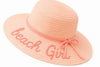 Clothera Straw Sun Hat For Girls, Beach Girl Embroidery Summer Hat (Beige)