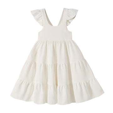 Younger Tree Toddler Girl Outfits Baby Ruffled Sleeveless Princess Dresses Tutu Skirt Summer Sleeveless Smocking Casual Dress(5-