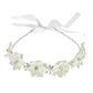 Ddazzling Flower Girl Headpiece Princess Wedding Headband Girls First Communion White Floral Wreath Hair Accessory (White)