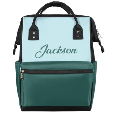SPYORBKX Personalized Diaper Bag Backpack for Baby Boy Nappy Backpack for Mom Waterproof Diaper Boy Bag for Dad Mom Blue