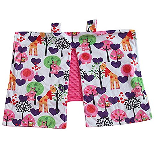 Baby Minky Velboa Carseat Canopy Carrier Cover (Safari / Hot Pink)
