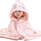 CUTEABLY Baby Towels with Hooded Ultra Soft Towels Newborn, Unique Animal Design for Boys and Girls (Pink)