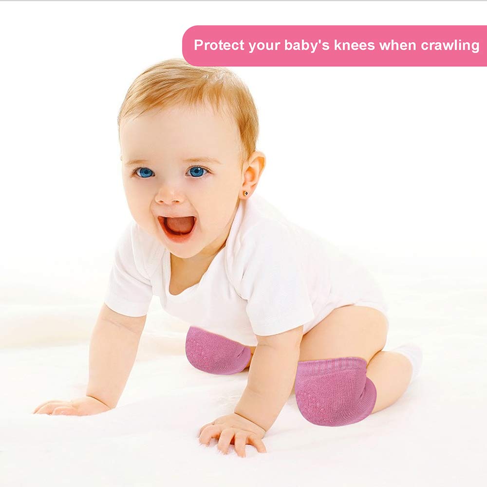 Toraso Baby Helmet & Baby Knee Pads For Crawling,Infant Helmet & Walking Baby Helmet,For Age 6-36 Months,Pink Dots(A)