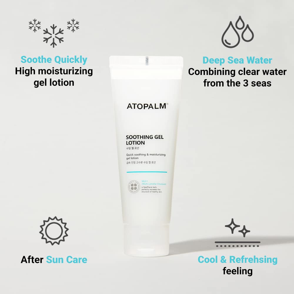 Atopalm Soothing Gel Lotion 4 Fl Oz, Cooling And Calming Moisturizer For Sensitive, Eczema Prone, Heat Rash Skin, Redness Relief