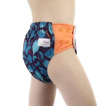 Hybrid Cloth Diaper - Reusable Training Pants, Swim Diaper, Special Needs Briefs, Fits From Baby Up To 10 Years (Size 3, Navy Bl