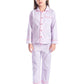 Cherry Crumble Pink Checkered 100% Cotton Full Sleeves Collar Neck Night Wear Regular Fit Summer Nightsuit for Girls