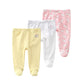 Teach Leanbh Newborn Baby 3 Pack Footed Pants Cotton Embroidery Pringting Casual Leggings 0-12 Months (3-6 Months, Cat)