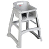 Rubbermaid Commercial Products Sturdy High-Chair, 33lb Capacity, Platinum, Pre-Assembled, Stackable, Fits Under Table for Child/
