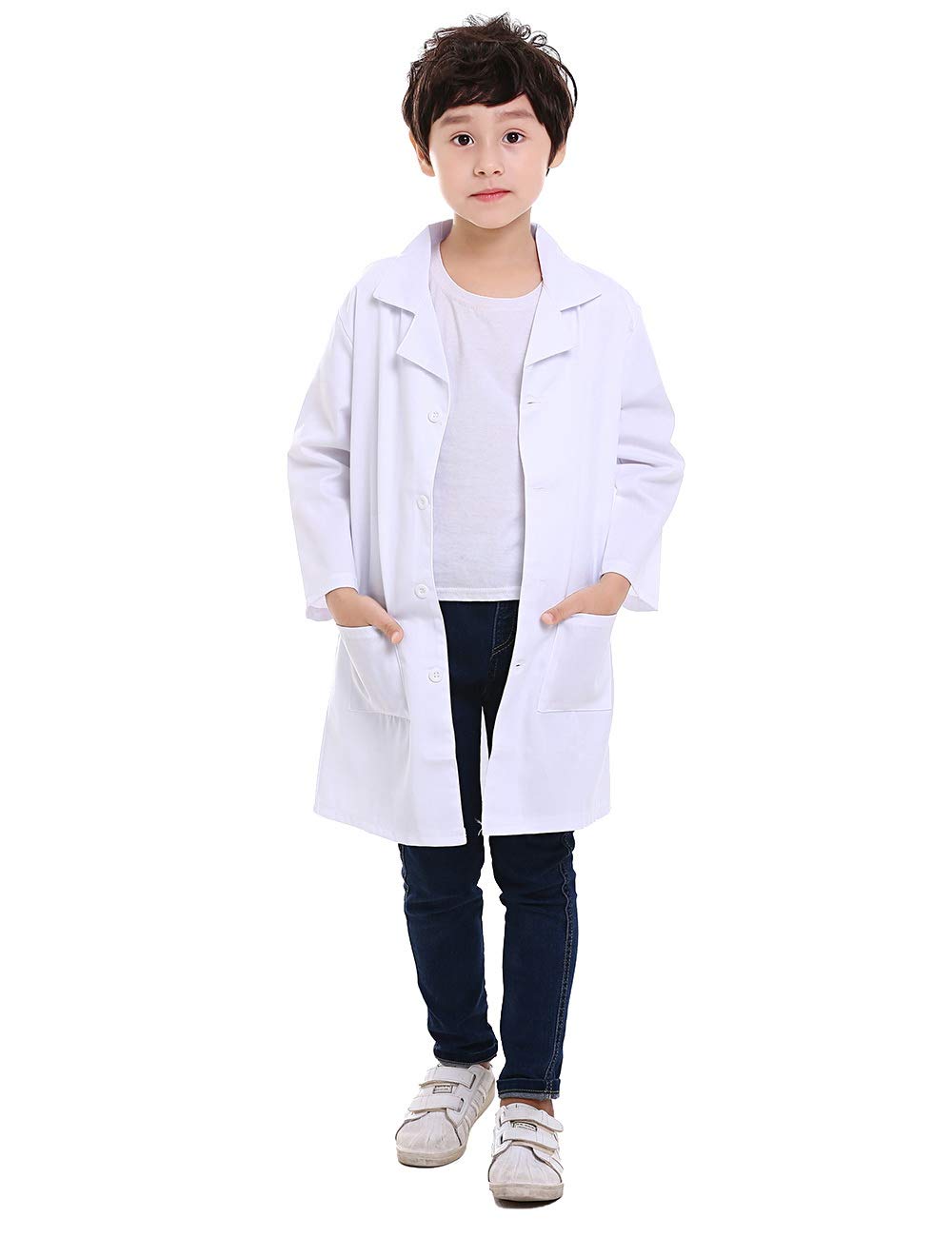 Toptie Kids Lab Coat For School Scientists Halloween Costume-White-14