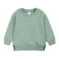 Rukosu Toddler Baby Boy Girl Fleece Pullover Sweatshirt Solid Color Crewneck Blouse Shirt Tops Warm Fall Winter Clothes Green 12