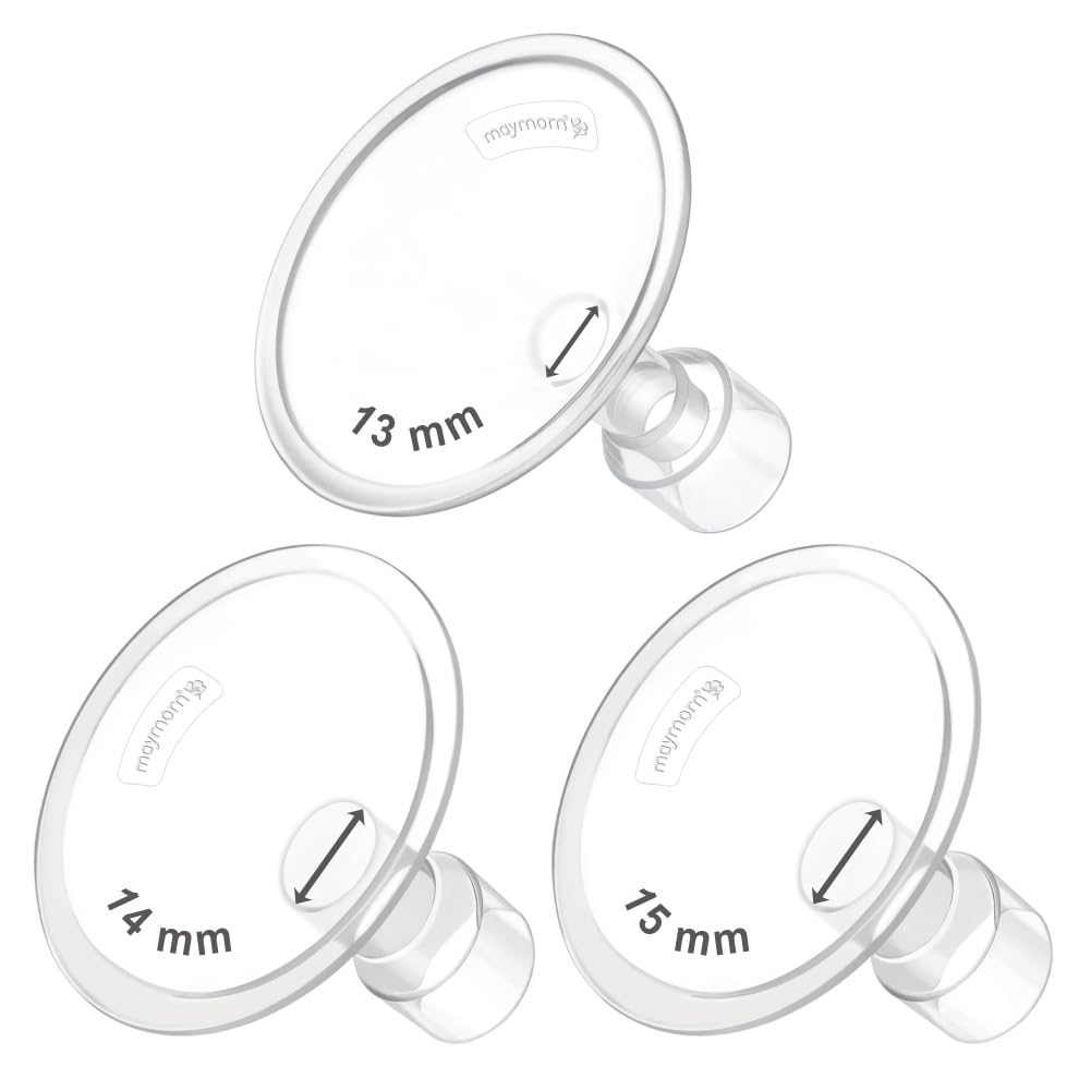 Maymom MyFit Flanges Classic/Conical Shape Goldie Pack 13 14 15 mm Compatible with Medela Breast Pumps and Maymom Wide Base and 