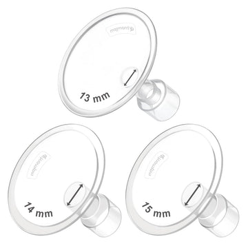 Maymom MyFit Flanges Classic/Conical Shape Goldie Pack 13 14 15 mm Compatible with Medela Breast Pumps and Maymom Wide Base and 