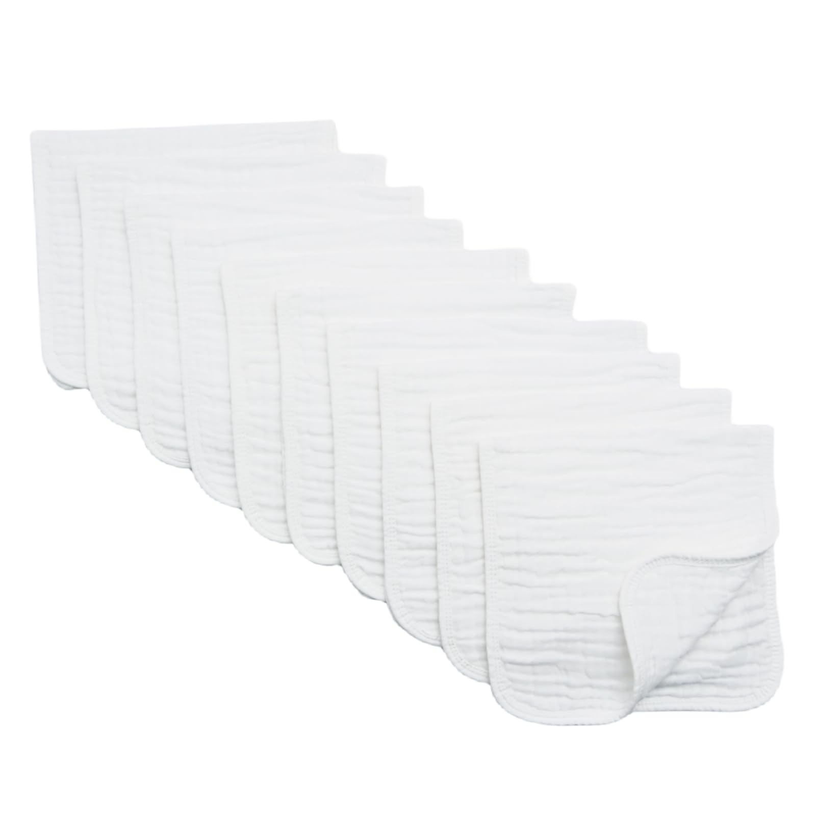 Synrroe Burp Cloths Large, Muslin Burp Cloths For Baby Girls And Boys, Pack Of 10 Extra Absorbent And Soft Muslin Bibs, 6 Layers