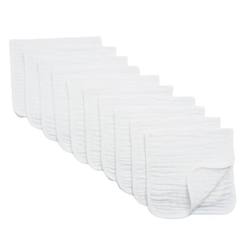 Synrroe Burp Cloths Large, Muslin Burp Cloths For Baby Girls And Boys, Pack Of 10 Extra Absorbent And Soft Muslin Bibs, 6 Layers