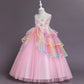 Myrisam Unicorn Costume Princess Birthday Pageant Party Halloween Cosplay Christmas Long Maxi Tulle Fancy Dress Up Outfits Pink