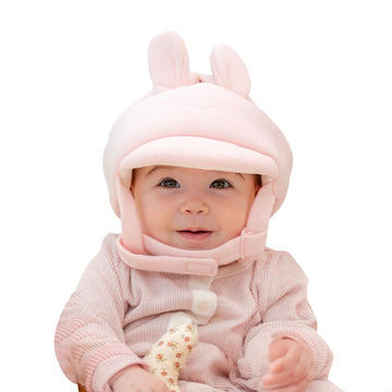Organic Baby Head Protector- Baby Helmet Gots Certified Cotton, Bunny, Adjustable & Ultra-Lightweight Head Protector For Crawlin
