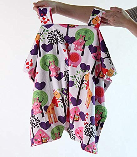 Baby Minky Velboa Carseat Canopy Carrier Cover (Safari / Hot Pink)