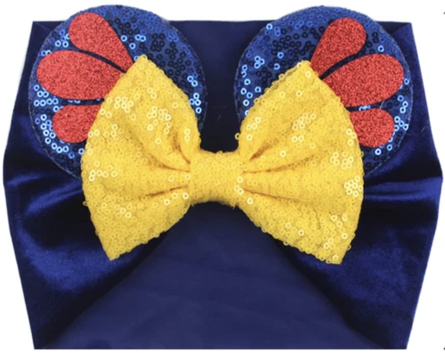 Clgift Minnie Ears Baby/Toddler Headband, Minnie Baby Ears, Minnie Ears Baby Headband, Toddler Headband (Snow White 3D)