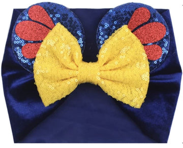 Clgift Minnie Ears Baby/Toddler Headband, Minnie Baby Ears, Minnie Ears Baby Headband, Toddler Headband (Snow White 3D)