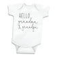 Bump And Beyond Designs Baby-Boys Hello Grandma And Grandpa Pregnancy Announcement Leotard White, 0-3 Months