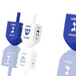 Zion Judaica Extra Large Hanukkah Wooden Dreidels In A Giftable Box 3' Blue & White Wood Dreidles With English Translation & Tr