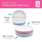 Elk And Friends Kids 7.8    Porcelain White Plates With Silicone Sleeves | Divided Plates | Suitable For Kids/Toddlers | Microwa