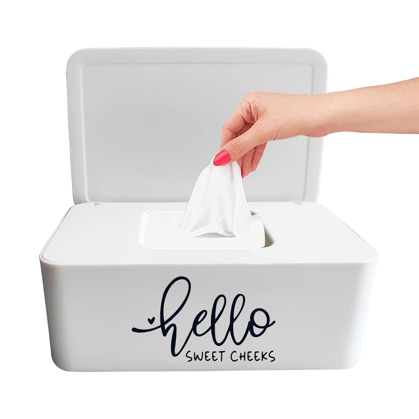 Moorfowl Hello Sweet Cheeks Flushable Wipes Holder Baby Wipes Dispenser Container Cute Funny Rustic Farmhouse Bathroom Decor
