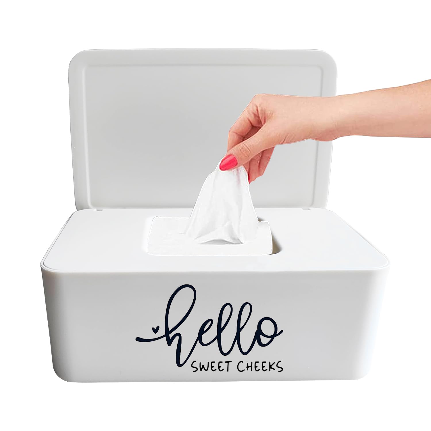 Moorfowl Hello Sweet Cheeks Flushable Wipes Holder Baby Wipes Dispenser Container Cute Funny Rustic Farmhouse Bathroom Decor