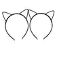 Xima 12Pcs Black Cat Ears Headband Cute Abs Plastic Girls Head Band For Children Accessories (Black-Cat Ear)