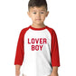 Toddler Boys Valentine'S Day Shirt Mr Valentines Sunglasses Graphic Cotton Outfit Casual 3/4 Raglan Sleeve Tee Tops (3-4T, Red2)