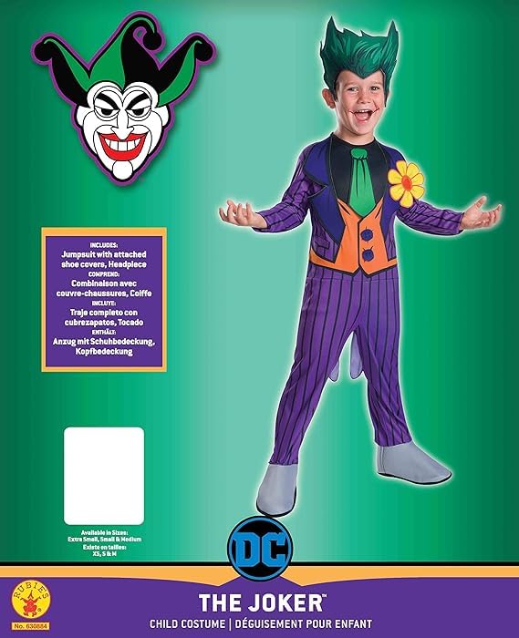 Rubie'S Boys Dc Comics Child S The Joker Costume, As Shown, Medium Us