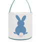 MONOBLANKS Easter Bunny Basket Bags, Rabbit Bucket Tote for Easter Egg Hunts Decorations Candy Gifts Storage (Green(wave))