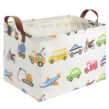 Fxolcshe Rectangular Storage Bin,Collapsible Car Storage Basket For Boys,Waterproof Pe Coating Storage,Bedroom Decor,Nursery Ham