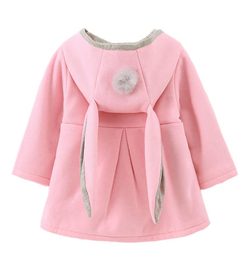 Urtrend Baby Girl'S Toddler Winter Coat Jacket Outerwear Ears Hoodie(Tag 8/80,Pink)