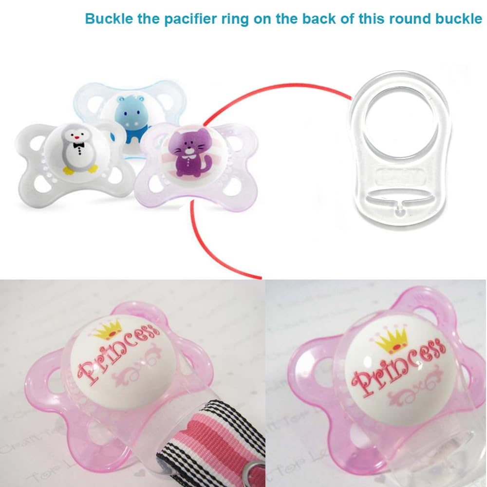 4Pcs Pacifier Adapter Rings Transparent Silicone Rings For Pacifier Clip Button Soother Pacifiers Dummy Holder Newborn Gift Safe