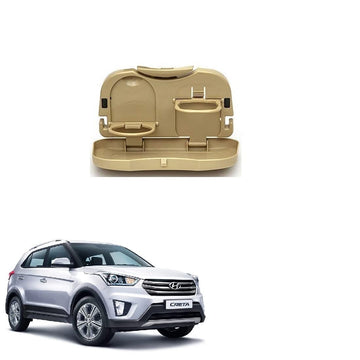 Stylish Foldable Compact Car Back Seat Tray for Food/Drinks/Cup/Bottle Holder Universal Pack of 1 Suitable for Hyundai Creta Typ