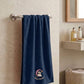 Babyholic Moon Rabbit Baby Towel, Cotton Terry, Soft Embroidered Design, PostBath Wrap for Infants (Blue, Large)