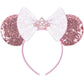 Mado Pink Mouse Ears Headband For Women, Girls, And Kids, Princess Park Ears Headband, Unisex, Hair Accessory, Party Decoration,