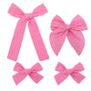 3 Styles Hair Bow Clips for Little Girls Toddler Baby Mom Women Hair Barrettes Accessories 4 Pcs Cotton Linen Bows Hot Pink