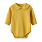 Auro Mesa Newborn Baby Infant Unisex Cotton Long-Sleeve Solid Peter Pan Collar Jumper Bodysuits Outfits